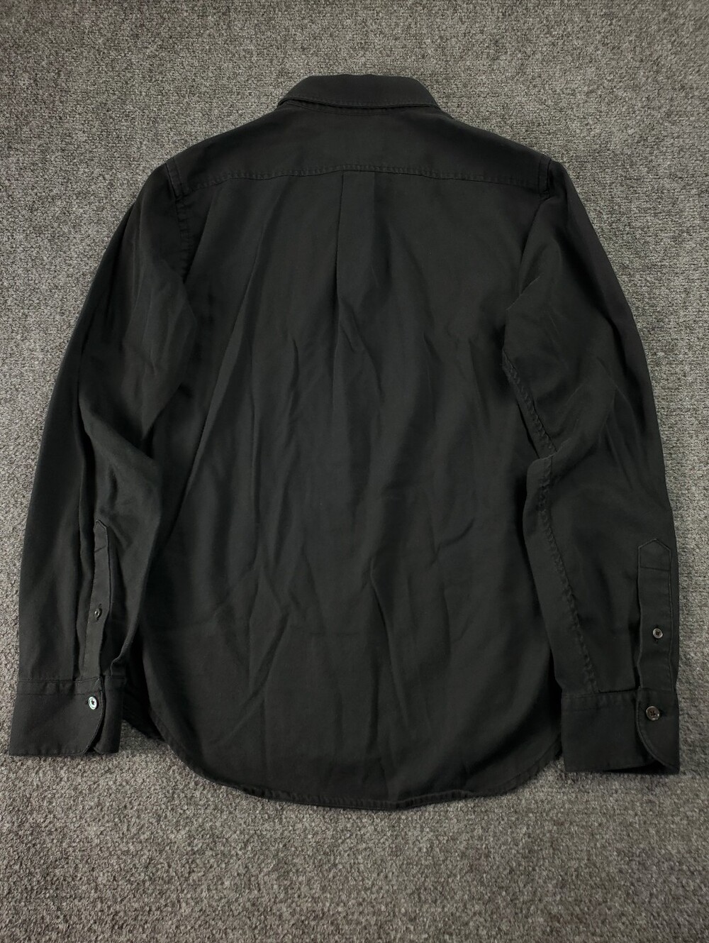 Buck Mason Draped Twill One Pocket Shirt Small Black Long Sleeve Button Up Solid - Picture 3 of 10